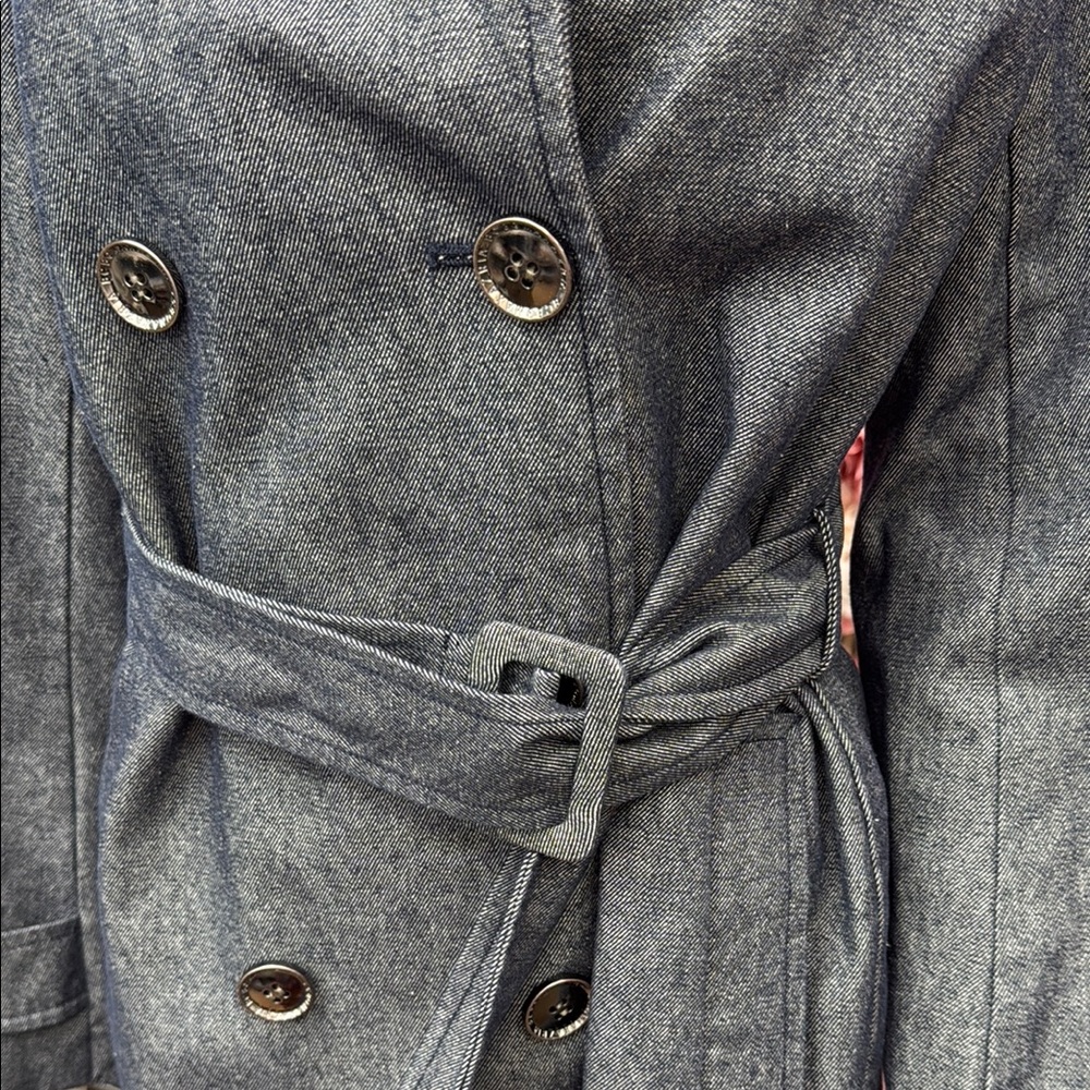 BCBGMaxAzria Gray Belted Trench Coat SPL - Picture 5 of 6